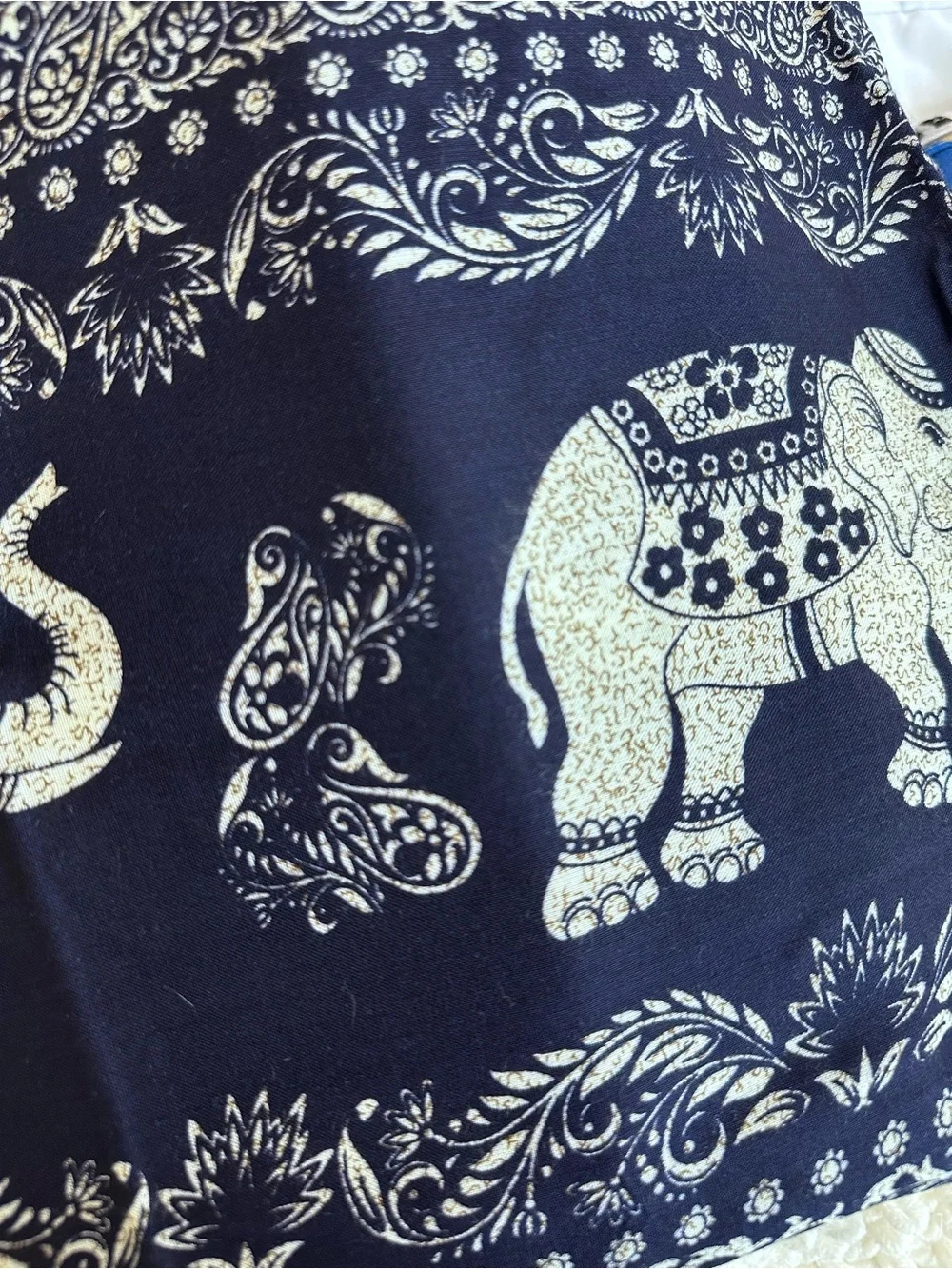 Navy Elephant Print Shawl Scarf - Unknown Brand never worn